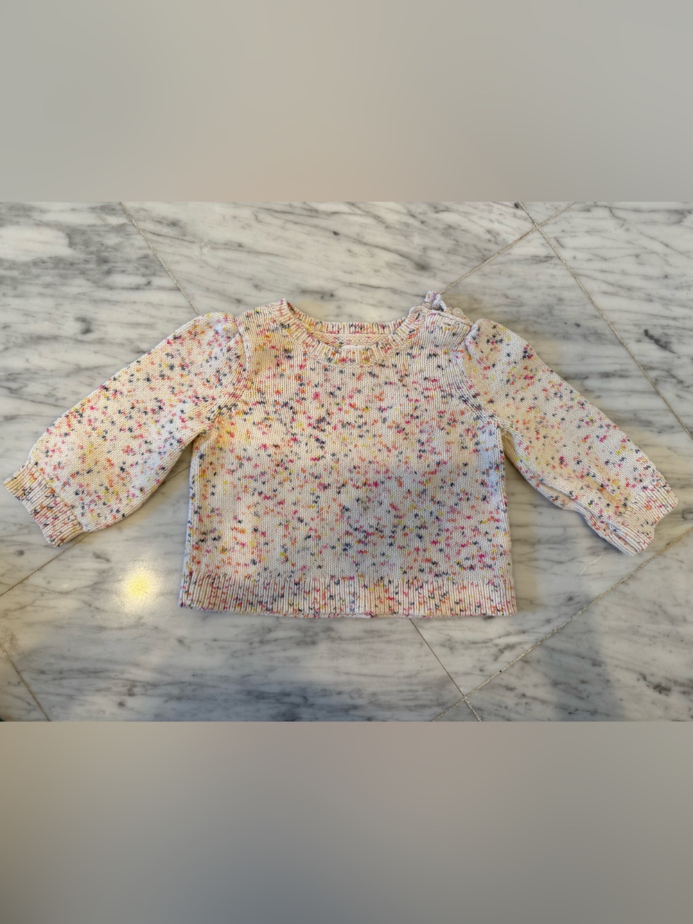 Gap Baby speckled cream and multicolor knit - 6-12mo